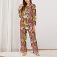 thumbnail image 2 of Lsque Fruit-Flavored Ice-Cream Pattern Long Sleeve Pajama Set for Women - Soft 2-Piece Sleepwear and Loungewear Set with Pockets, Comfy Nightwear-X-Large, 2 of 7