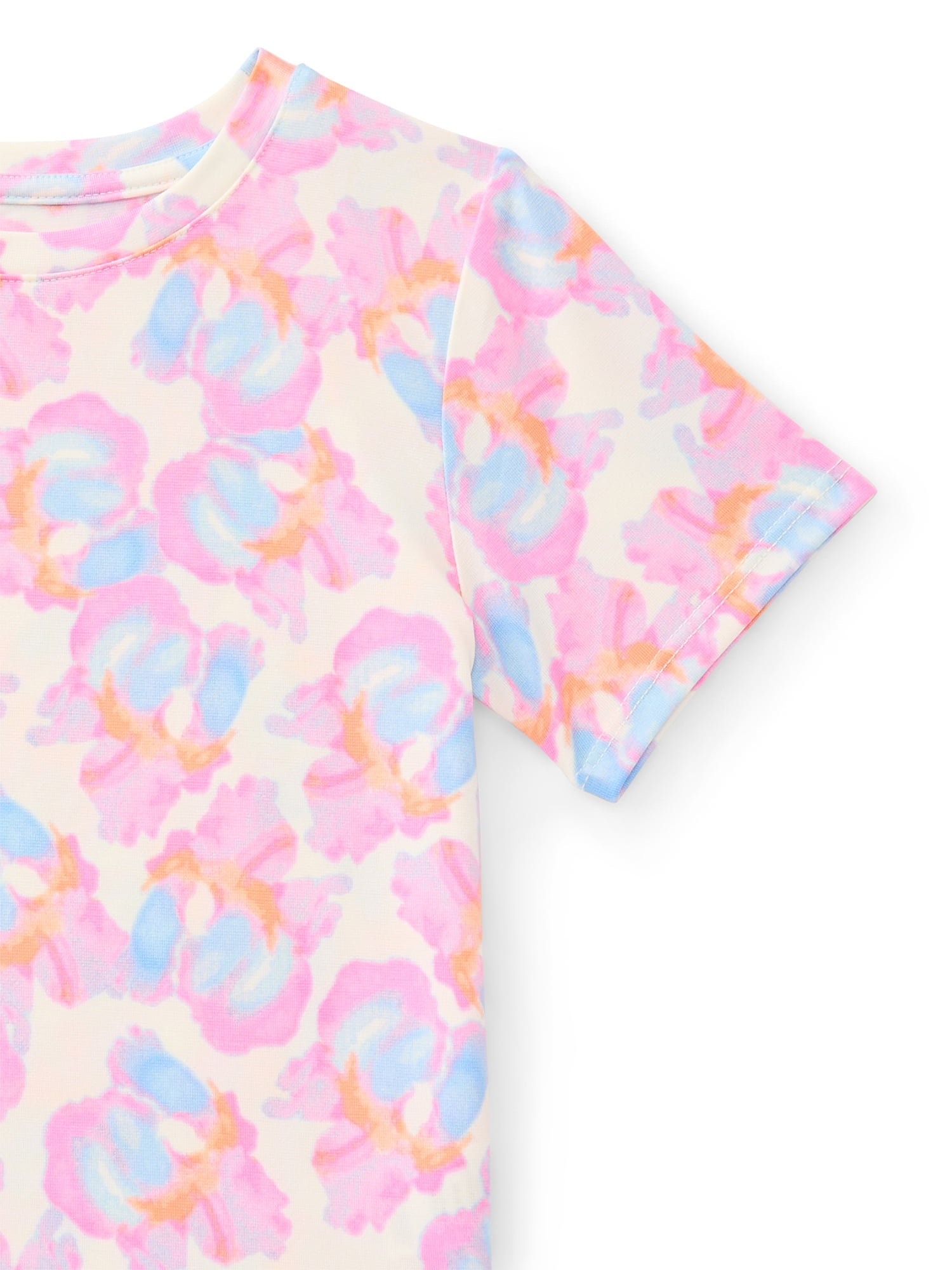 Athletic Works Girls Active Tee with Short Sleeves, Sizes 4-18 & Plus