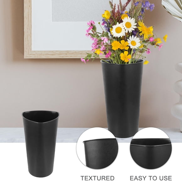 CRAFTHROU De Flores Plástico Negro Para Hogar Oficina Con Simple Y Duradero