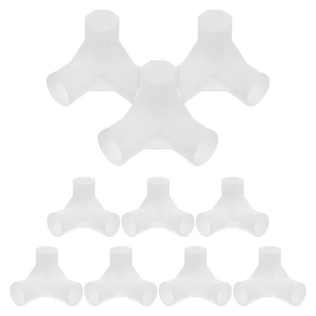 ETHZZLE 10Pcs White Plastic Closet Rod Connector Tee 3-Way Joint for Wardrobe and Shoe Rack