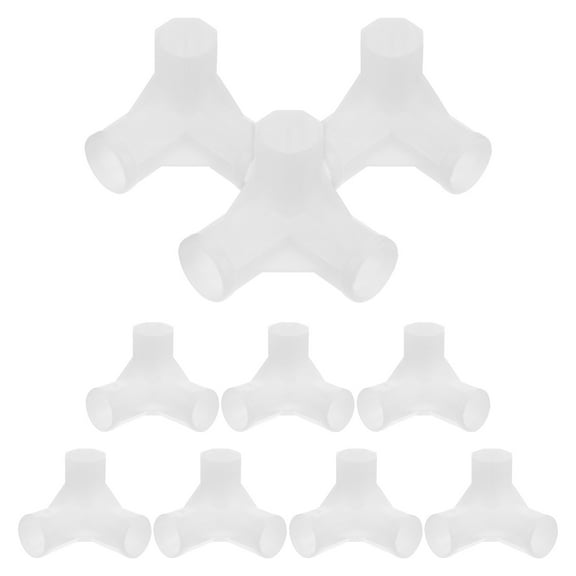 ETHZZLE 10Pcs White Plastic Closet Rod Connector Tee 3-Way Joint for Wardrobe and Shoe Rack