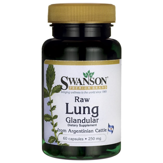 Swanson Raw Lung Glandular 250 mg 60 Capsules.