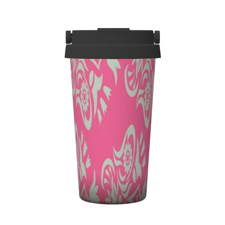 

Insulated Coffee Mug With Lid Seamless Floral Pattern Background Insulated Tumbler Stainless Steel Coffee Travel Mug With Lid Hot Beverage And Cold Vacuum Portable Thermal Cup Gifts