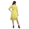 thumbnail image 3 of Moomaya Dames Solide Midi Robe Soirée Casual Kurta avec Dentelle Été Porter, 3 of 6