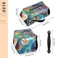 thumbnail image 2 of Colorful Peacock Tissue Box Cover Leather Square Rectangle Tissue Box Holder for Bathroom Living Room Desk Office Decor, 2 of 7