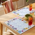 thumbnail image 4 of Spring Flower Placemats Set of 6, Country Farm Watercolor Red Pink Blue Floral Green Leaf Non-Slip Place Mats Washable Table Mats for Kitchen Dining Table Decorations Indoor/Outdoor, 4 of 9