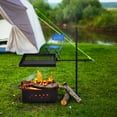 thumbnail image 6 of Portable Folding Swivel Campfire Grill in Black with Carrying Bag for Outdoor BBQ, 6 of 12