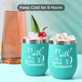 thumbnail image 4 of 60th Birthday Gifts for Women - 60th Birthday Wine Tumbler for Women, 12oz Insulated Wine Tumbler with Lid and Straw, Great 60 Years Old Birthday Gifts for Anniversary Decorations (Lake Blue), 4 of 6