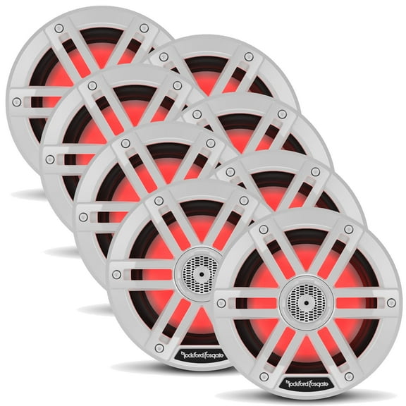 Rockford Fosgate 4 Pair M1-6 M1 Series 6” Color Optix Marine 2-Way System- 75 Watts Rms, 300 Watts Peak, White Grilles Included