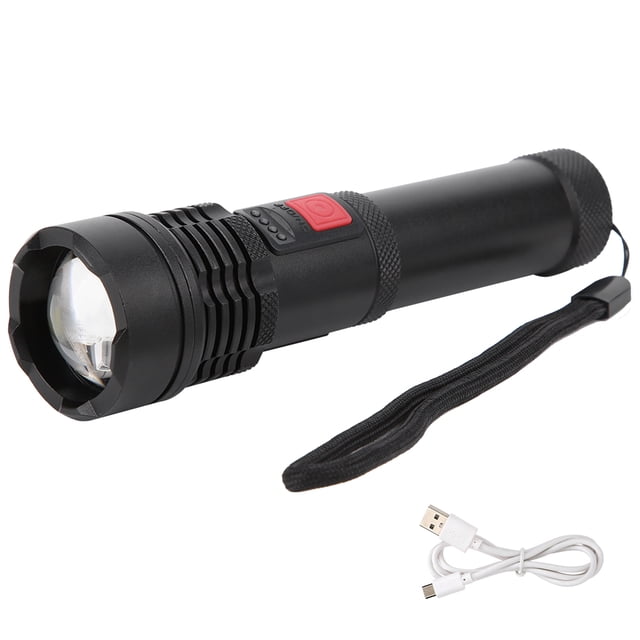 Linterna portátil recargable por USB XHP50 para exteriores, camping y pesca.