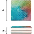 thumbnail image 3 of FMSHPON Gradient Ocean Blue Teal Mermaid Fish Scales Geometric Rhombus Set of 6 Coaster for Drinks, Absorbent Ceramic Stone Coasters Cup Mat with Cork Base for Home Kitchen Room Coffee Table Bar Decor, 3 of 4