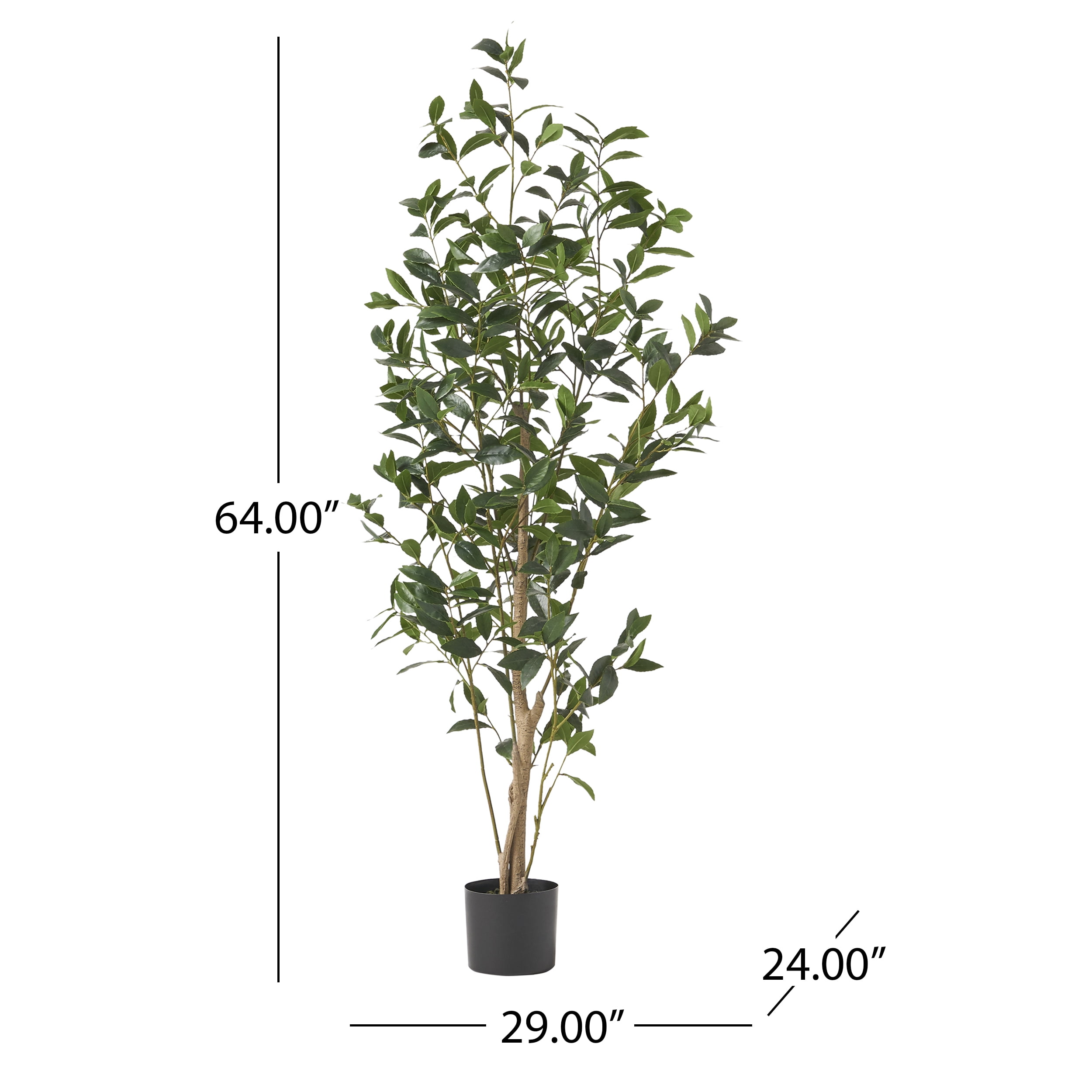 Atoka 5.5' x 2' Artificial Tabletop Laurel Tree, Green