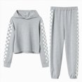 thumbnail image 3 of Zuwimk Toddler Boy Girls Clothes Long Sleeve Colorblock Hoodie Sweatshirt & Sweatpants 2PCS Fall Outfits(T010-Grey), 3 of 9