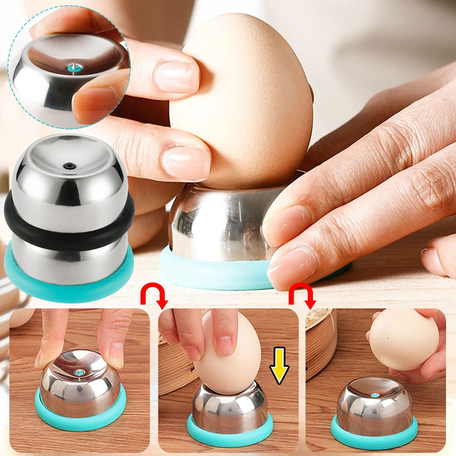 Egg Piercer for Raw Eggs, Stainless Steel Needle Egg Punch, Egg Poker with  Sharp Pin to Get Good Hard Boiled Eggs, Hard Boiled Egg Peeler, Anti-rust