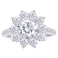thumbnail image 3 of 1.50 Carats Round Moissanite Solitaire Halo Engagement Ring,18K White Gold Plated Ring /925 Sterling Silver Ring, 3 of 6