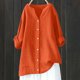 thumbnail image 2 of Vestidos Casuales Para Mujer, Blusas De Mujer De Moda Blusa de verano para mujer con cuello en V, manga larga, botones sueltos y lino, 2 of 7