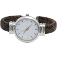 thumbnail image 4 of Blekon Collections Analog Quartz Women's 30mm Case Leather Pattern Cuff Bangle Watch, 4 of 5