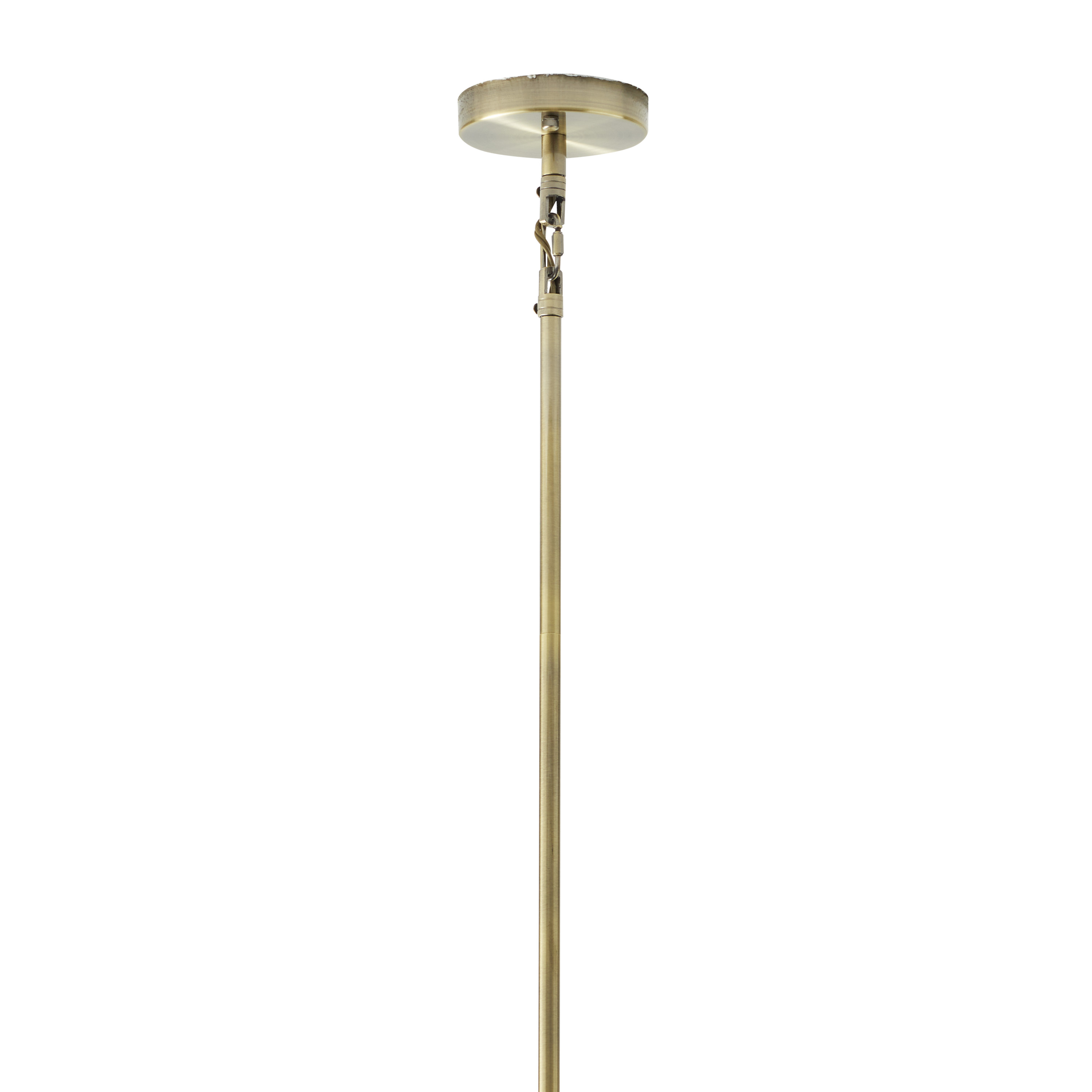 DecMode 16" x 52" Gold Metal Crystal Embellished 8 Light Chandelier with Link Style Chain, 1-Piece