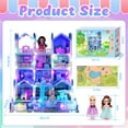 thumbnail image 6 of JoyStone Play Dollhouse with Doll Toy Figures, 14 Rooms Furniture and Colorful Lights, Creative Doll House Gift for Girls Ages 3+, Assemble Required, Blue, 6 of 11