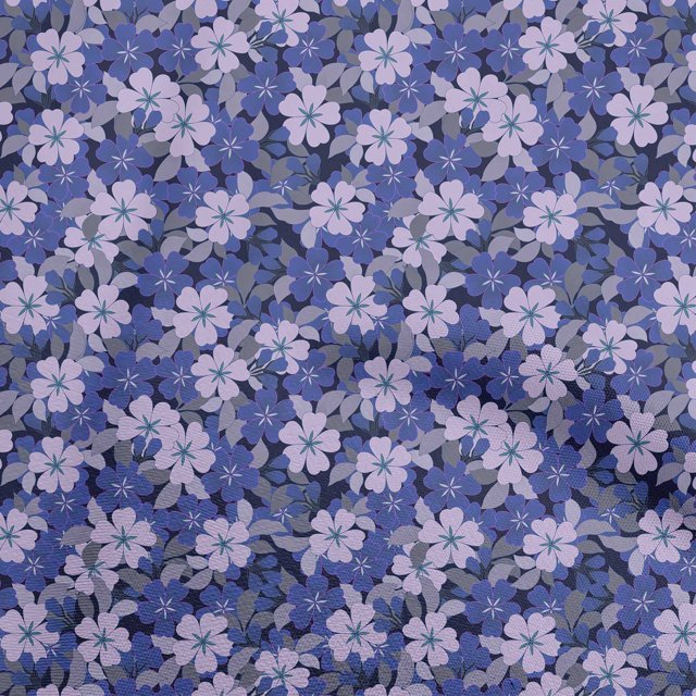 oneOone Tissu Georgette Viscose Bleu Floral Rétro Matériel de Couture Imprimé Tissu au Mètre 42 Pouces de Large