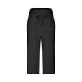 thumbnail image 5 of BLVB Women's Capri Yoga Pants Wide Leg Casual Crop Pants Low Waist Capris Sweatpants Loose Lounge Pajama Pants, 5 of 6