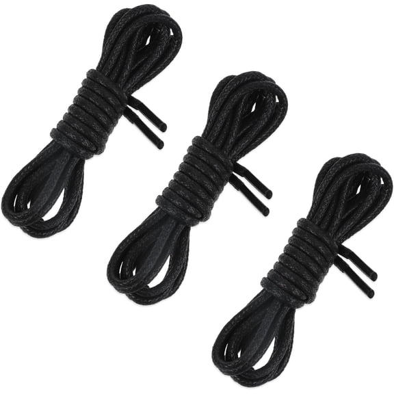 6pcs Waxed Round Shoe Laces, 3/32Inch Thin Shoe Strings Formal Business Oxford Shoelaces for Men and Women's Dress Shoes