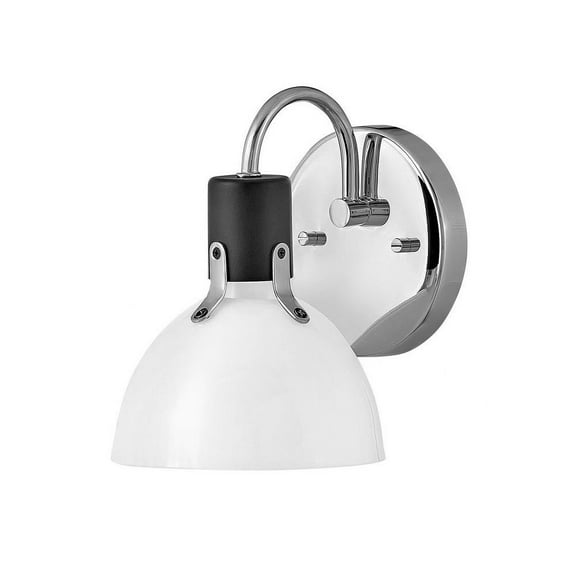 1 Light Bathroom Light Fixture in Industrial and Scandinavian Style-7.75 inches Tall and 6 inches Wide-Chrome Finish Bailey Street Home 81-Bel-4614514