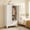 60inch-Beige, variant on avobird 60" Tall Metal Wardrobe Cabinet with 1 Drawer and Hanging Rod, 2 Doors Wardrobe Closet with Shelf for Bedroom, Black