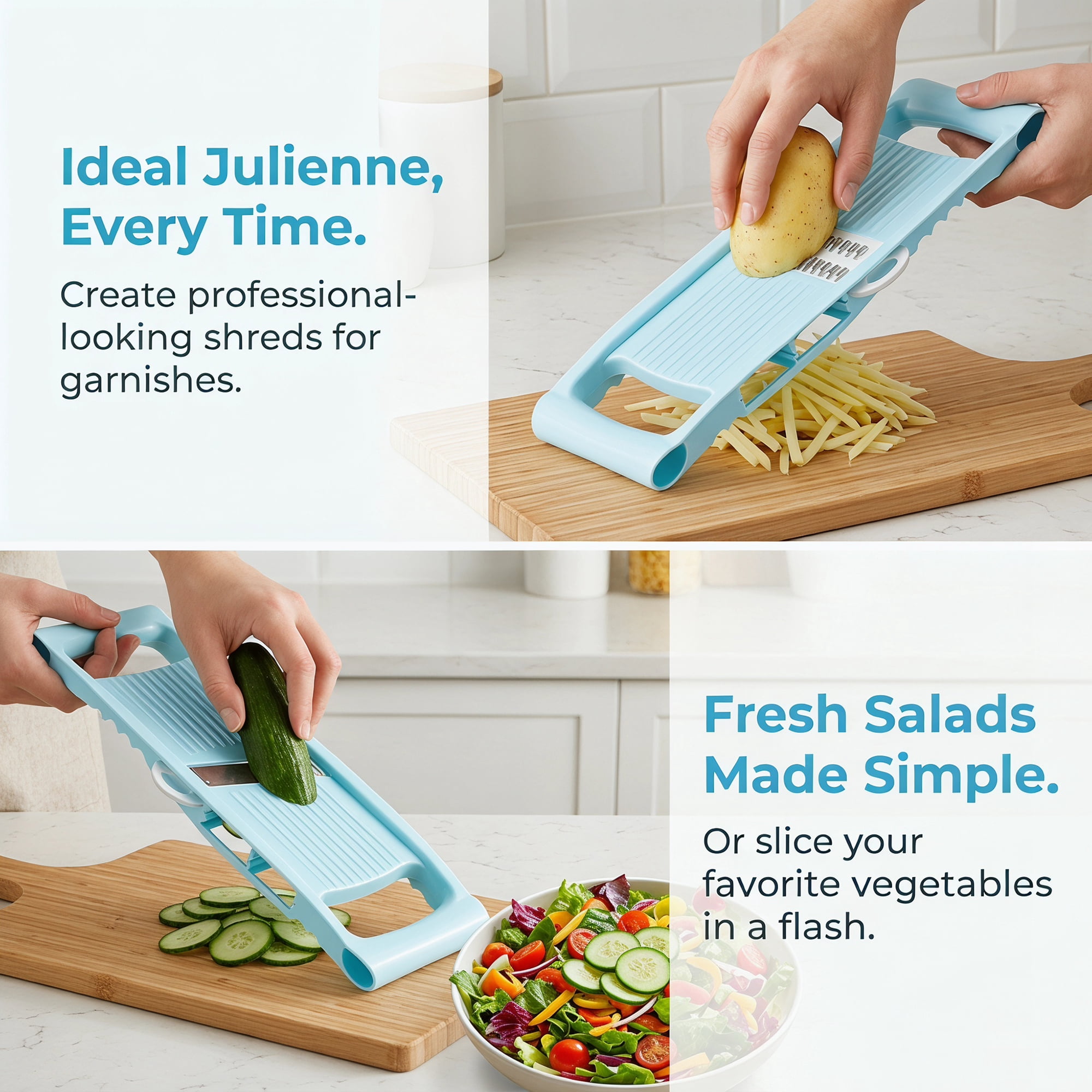 Unique Bargains Professional Mandoline Slicer for Home Chefs 5 in 1(A) 10.9"x3.9"