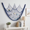thumbnail image 5 of Coastal Style Fishing Net Wall Display Mesh with Sea Animal Ornaments,40*80in,Nautical Photo Hanging Decor, Vintage Wall Pendant for Bedroom Beach House Home Layout, 5 of 7