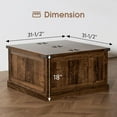 thumbnail image 3 of Farmhouse Coffee Table with Storage, Square Wood Coffee Tables for Living Room, Large Center Table with Flip-Top Lid, 31.5 Inch (Rustic Brown), 3 of 7