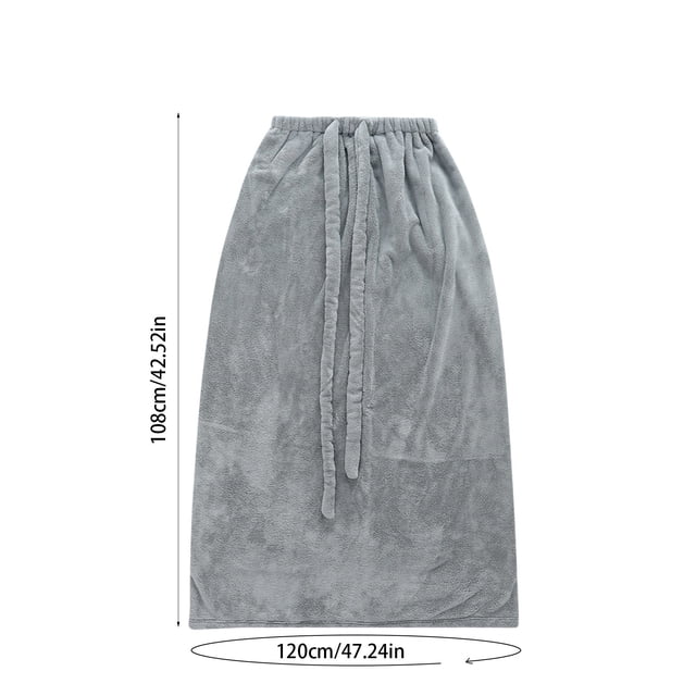 Adjustable Bath Wrap 43x47in Women Spa Robe Lightweight Dry Cover Beach Pool Cover Up Multipurpose Gray