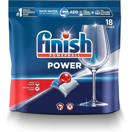 Finish Power - 18ct - Dishwasher Detergent - Powerball - Dishwashing Tablets - Dish Tabs