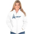thumbnail image 3 of Space Force Logo US Military USSF Zip Up Hoodie Men's Women's Brisco Brands L, 3 of 6
