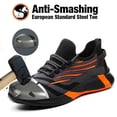thumbnail image 3 of XQJ Breathable Safety Shoes for Men Lightweight Steel Toe Work Shoes Construction Industrial And Outdoor Sneakers Size 8.5, 3 of 9