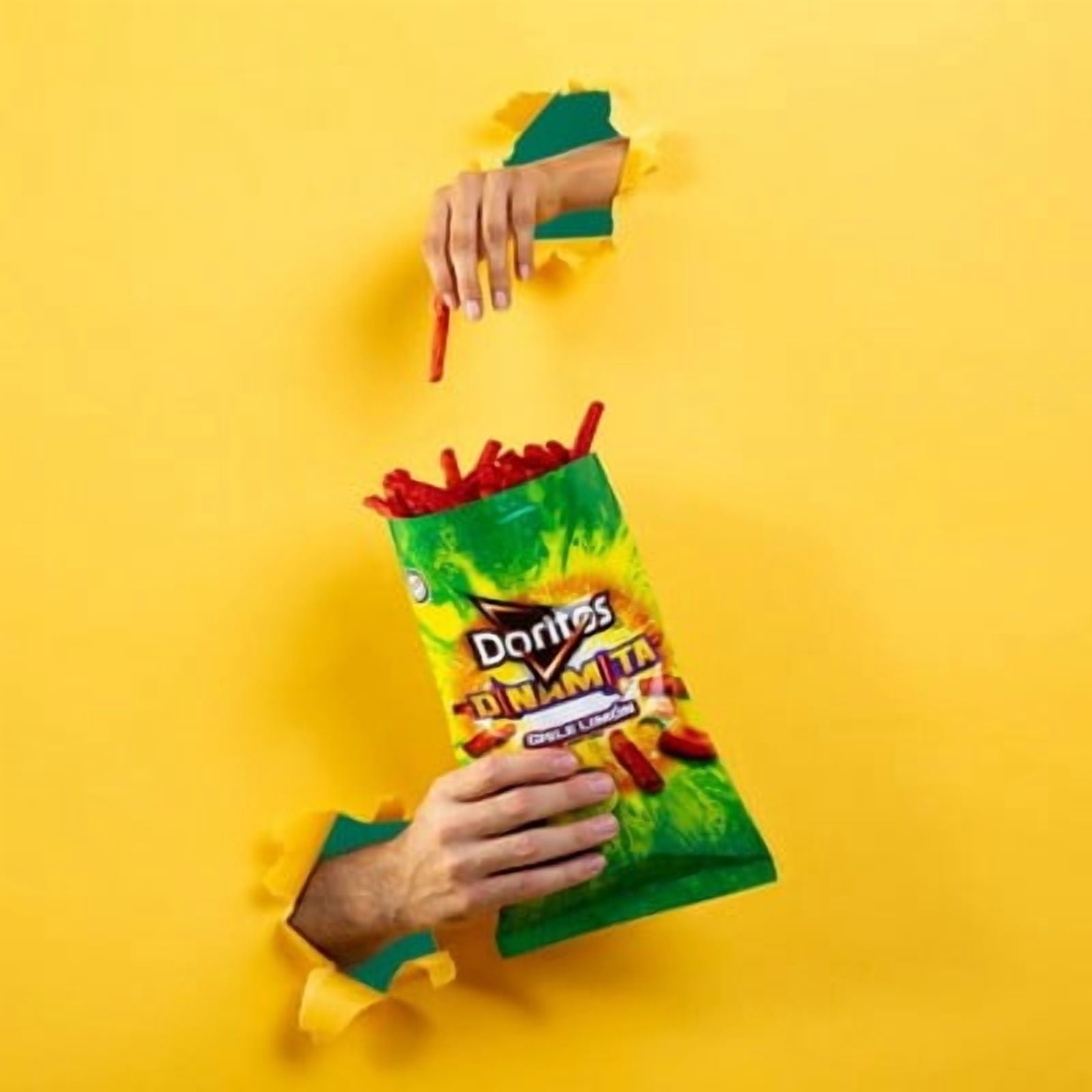 Doritos DINAMITA CHILE LIMÓN • 44 Bags • 1.125 oz EACH • Total 49.5 oz • Rolled Tortilla Chips • Spicy Tangy Crunch • Lunchbox / Vending / Party BULK BOX