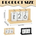 thumbnail image 3 of Wooden Perpetual Desk Calendar, Wood Desktop Perpetual Flip Calendar Desk Decor Calendar Reusable Vintage Desktop Calender for Office Desktop Home Decorative Ornaments, 1Pc(Yellow,1.5x0.8x0.9"), 3 of 9