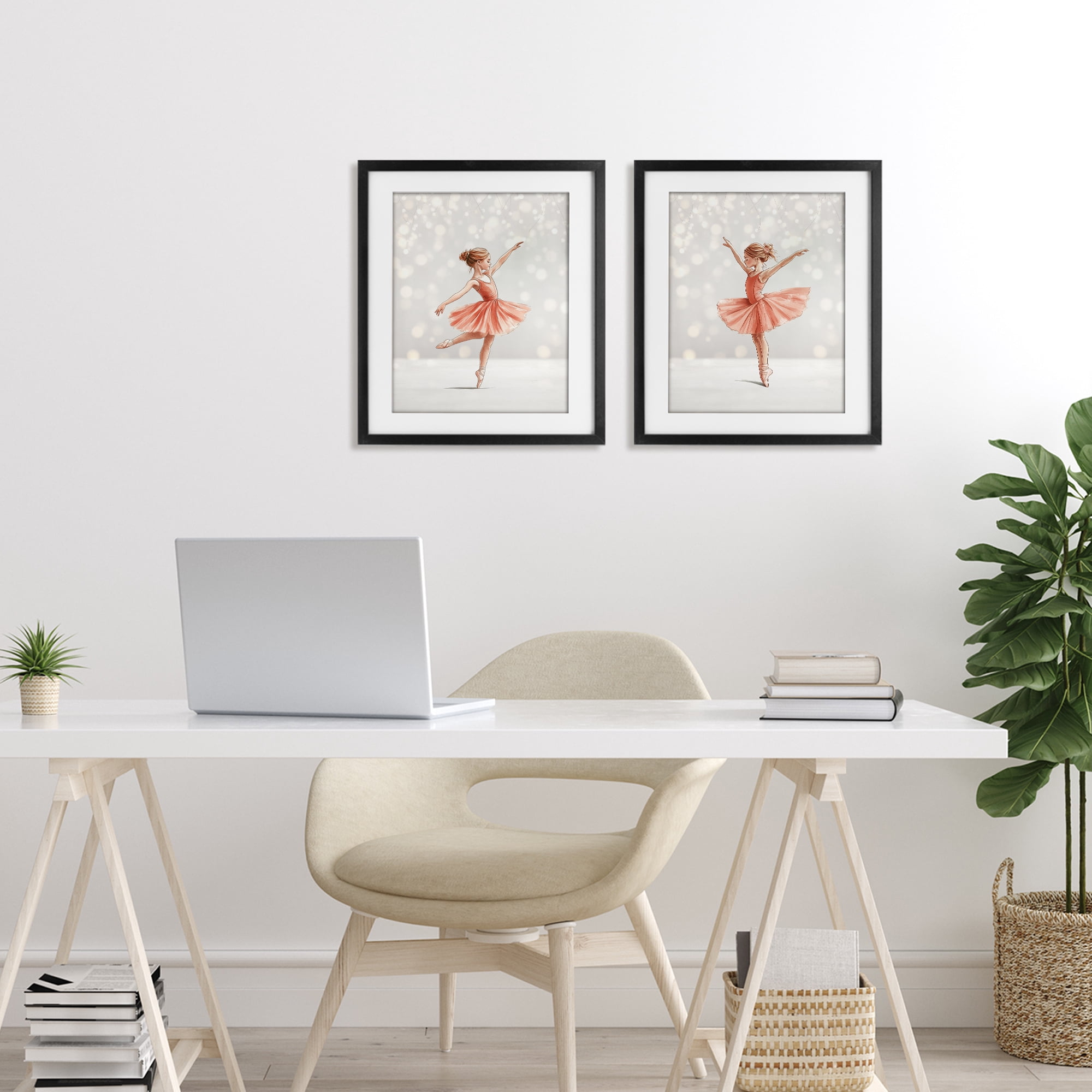 Stupell Industries Dancers In The Light 2 Piece Black Framed Print Under Glass Set, design by Christine Simpson Art