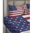 thumbnail image 2 of Ambesonne New York Fitted & Top Sheet Set with Shams, Liberty USA, Dark Coral White, 2 of 4