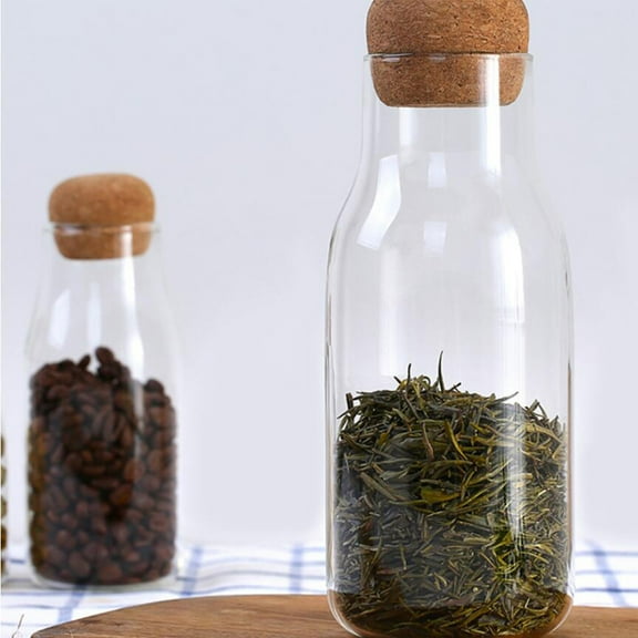 WHAMVOX  Snacks Sugar Holder Canister Glass Storage Jar Transparent Container