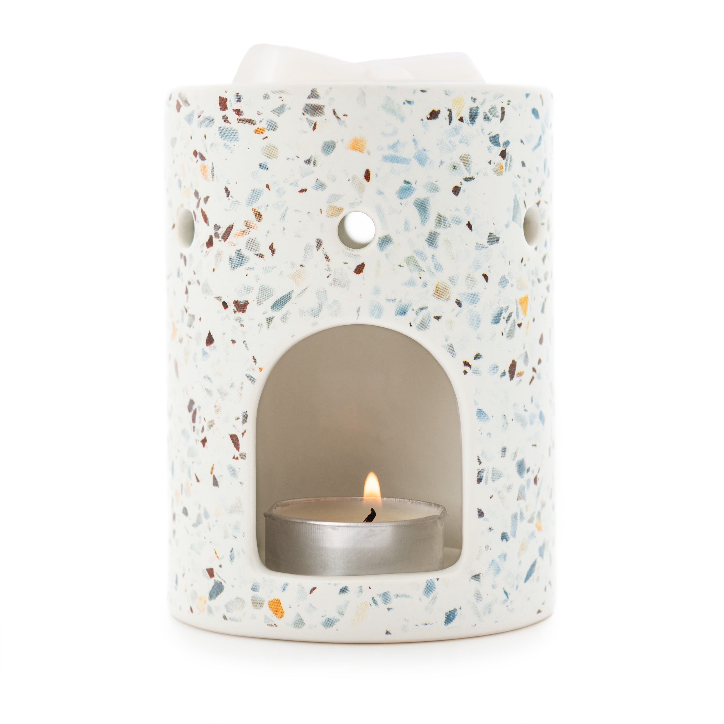 Mainstays Tealight Ceramic Warmer, Multi-Colored Terrazzo, 1 Pc