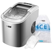 SPECSTAR Countertop Ice Maker 27Lbs/24H, Self-Cleaning Bullet Cubed Ice Maker Machine with Hand Scoop 10 Ice Bags for Home/Kitchen/Party, Silver