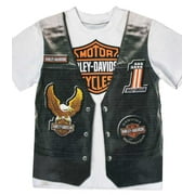 Angle View: Little Boys' Printed-On Motorcycle Vest Short Sleeve Tee 1082625