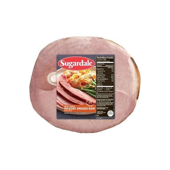 Sugardale Prestige Hickory Smoked Half Ham, Fully Cooked, Bone-In, 7- 15 lb