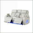 thumbnail image 6 of Recliners 2PC Living Room Set, Sofa & Loveseat, Modern Style with Power Recline, Massage, LED Lights, Bluetooth, Wireless Charging | Beige | Faux Leather, 6 of 7