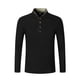 thumbnail image 3 of Blusas y camisas de manga larga con cuello redondo para hombre, blusa holgada de color liso con botones y cuello redondo, blusa de manga larga con cuello redondo para hombre, 3 of 9