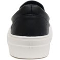 thumbnail image 4 of Soda Flat Women Shoes Slip On Loafers Casual Sneakers Memory Foam Insoles Hidden Platform / Flatform Round Toe CROFT-G Black PU 5.5, 4 of 5