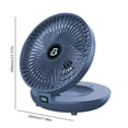 thumbnail image 2 of Ventilador de mesa plegable Ventilador portátil de 3 velocidades Ventilador inalámbrico recargable por USB Ultra silencioso Perforación gratuita 1200 MAh para dormitorio de oficina en casa, 2 of 6