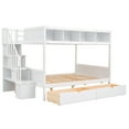 thumbnail image 5 of Harper & Bright Designs Twin over Full Bunk Beds with Staircase and Drawers, Wooden Bunk Bed Frame with Storage Shelf for Bedroom, White, 5 of 14