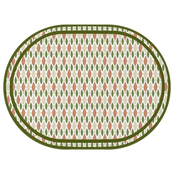 Oval Waterproof Tablecloth Green Forest Reusable Indoor/Outdoor Durable Table Cover 54 Inch X 72 Inch